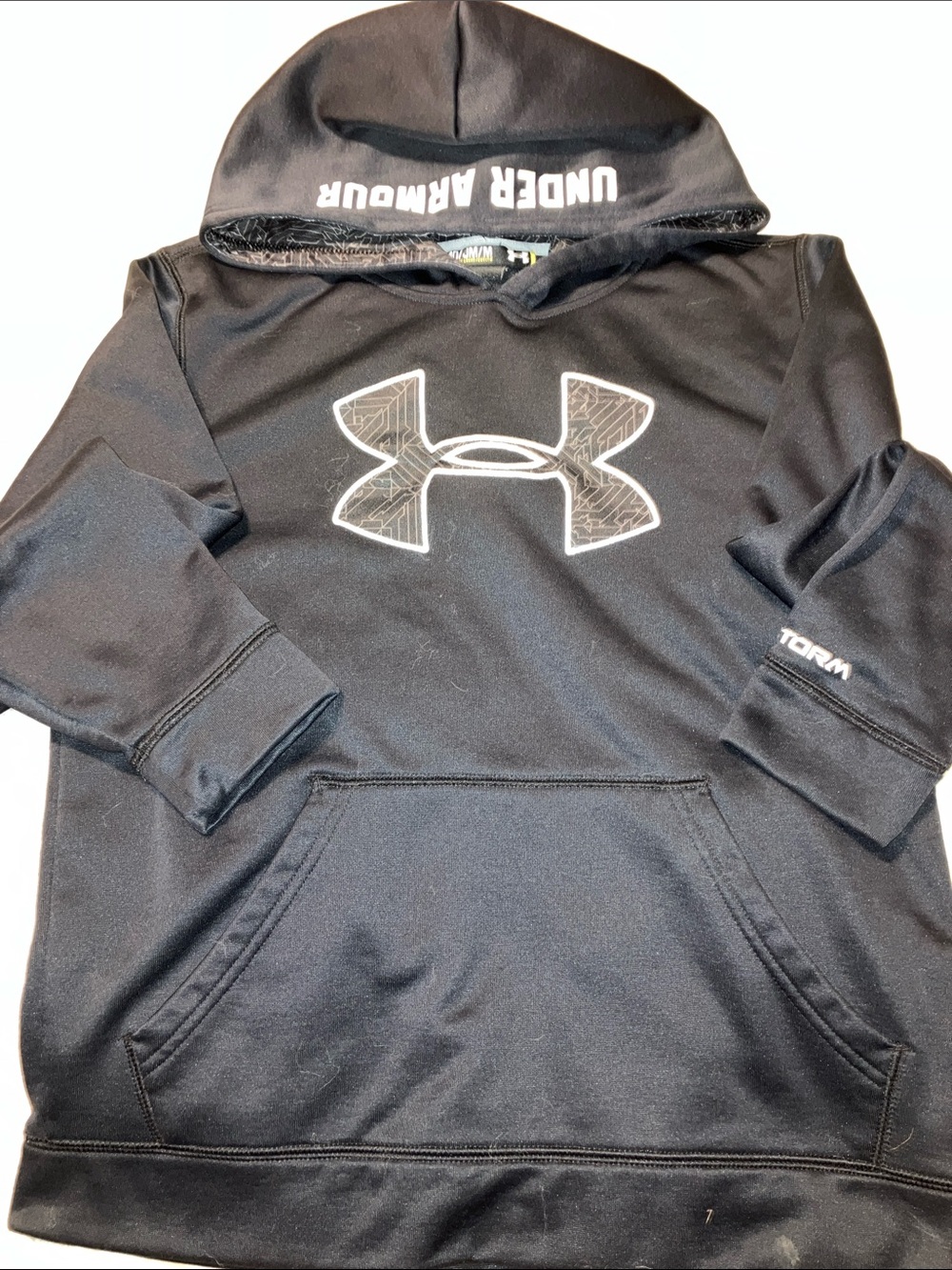 Under Armour Black Hooded Pullover with Large Logo